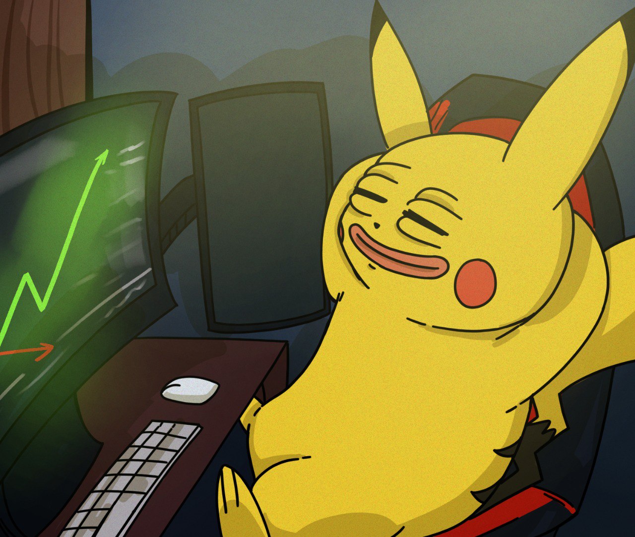 PEKA smiling at the trading screen
